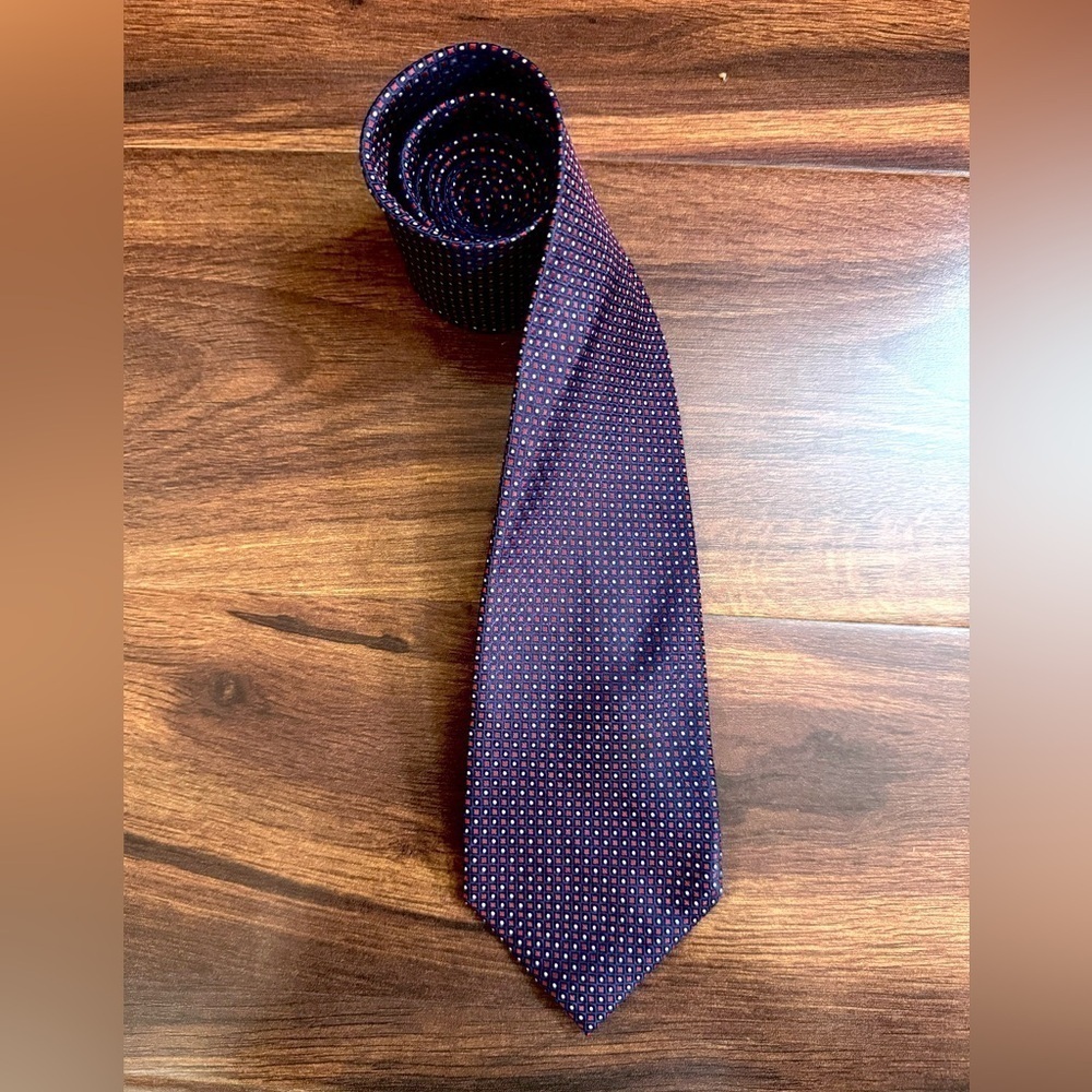 🍁SALE🍁NAUTICA 100% Silk Blue Jacquard Necktie